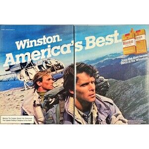 Winston Cigarettes "America's Best" 2-page Vintage Print Ad 1983